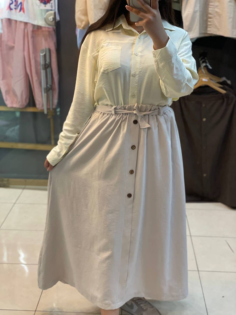 دامن زنانه جلو دگمه دار