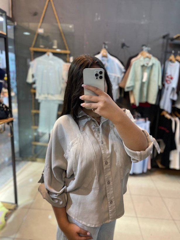 شومیز زنانه جیب دوخت دار فانتزی